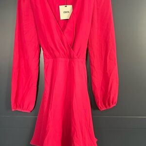 ASOS Vibrant Pink Long Sleeve Dress